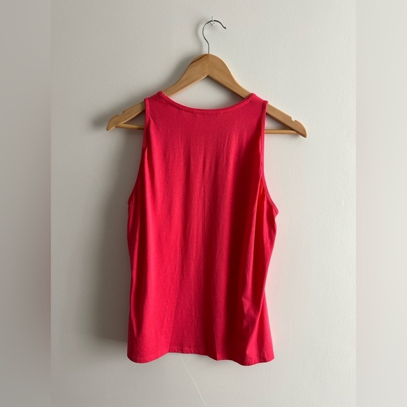 Boden High Neck Crew Tank Top Size 10 Pink Cotton Blend - Picture 3 of 9